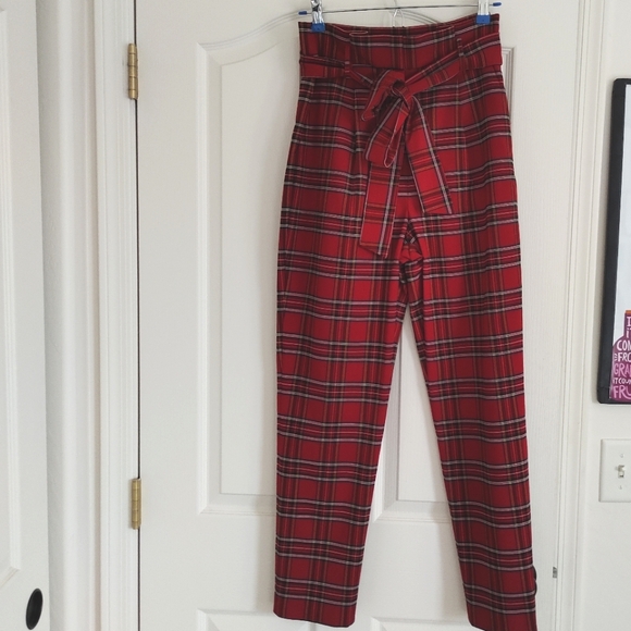 Antonio Melani Plaid High Waist Pants SZ 4 - Picture 2 of 5